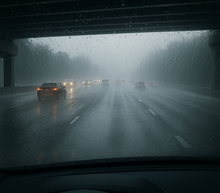 Just Another Car on the Road: Driving in the Rain.