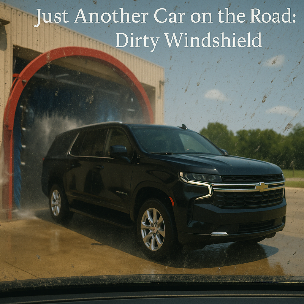 Just Another Car on the Road: Dirty Windshield.