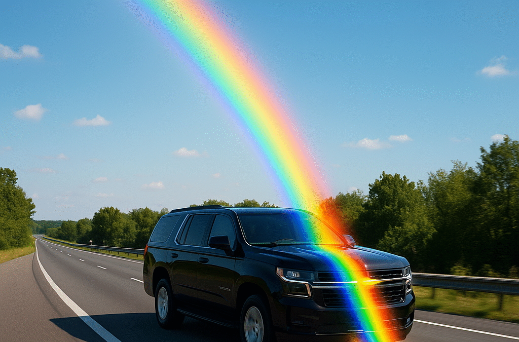 Just Another Car on the Road: Rainbow Gold.
